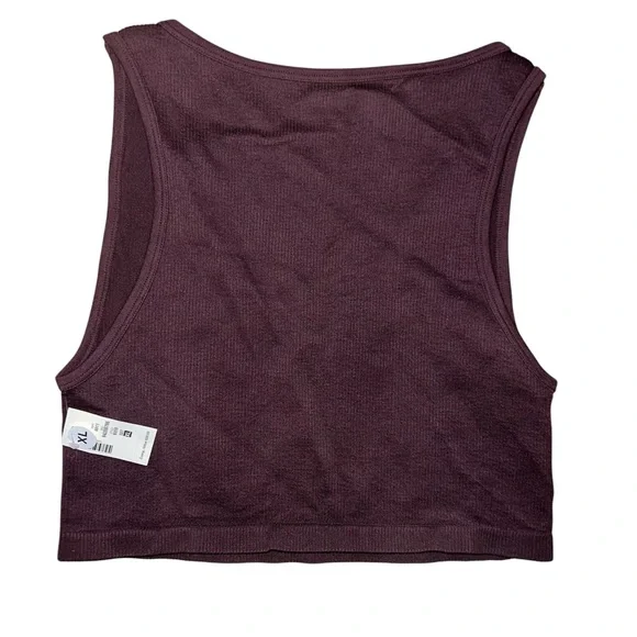 Aeropostale Seriously Soft Maroon Ribbed V-neck Cropped Tank NWT Size XL - Picture 3 of 7